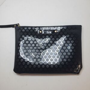 KATE SPADE NY Beale Street Mini Pouch Black Embossed Patent Coin Card Holder